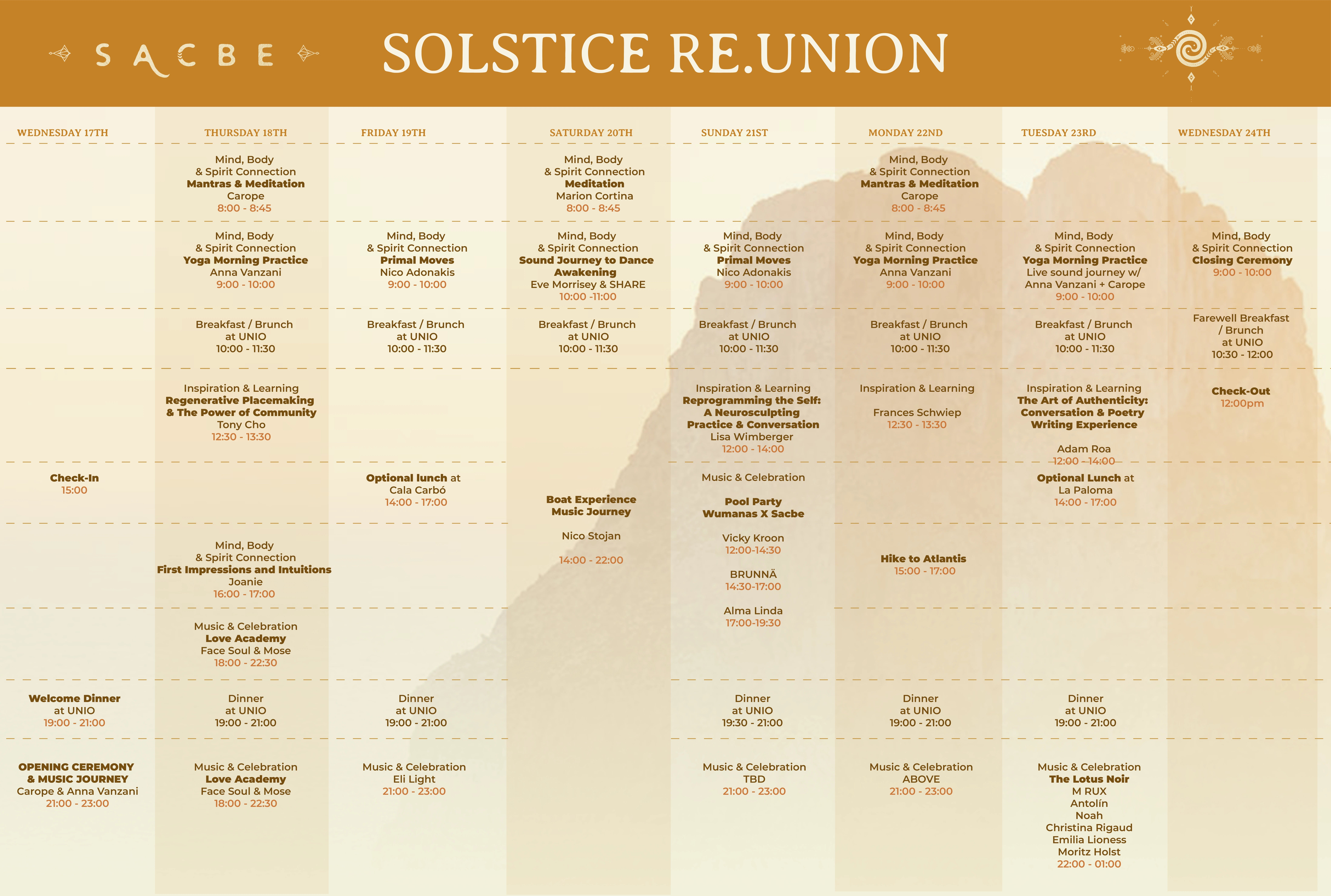Ibiza 2026 programming schedule